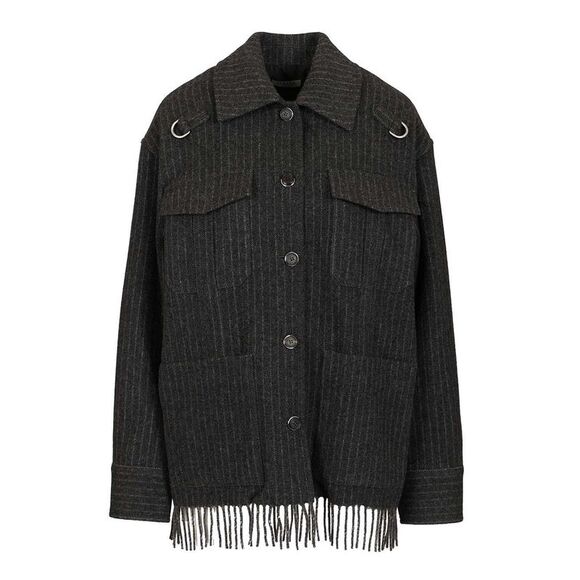 Durazzi Milano Women Pinstriped Wool Overshirt